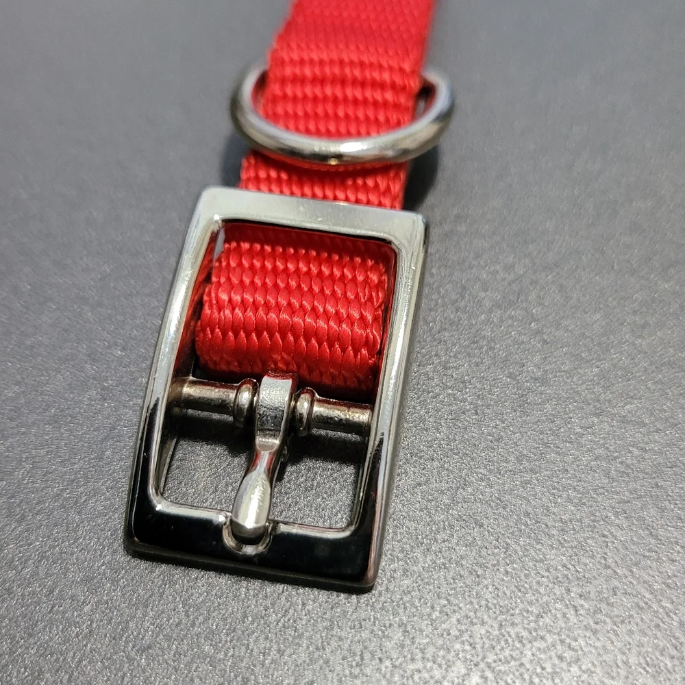Puppy Collar | NWOT Red Nylon Silver Buckle